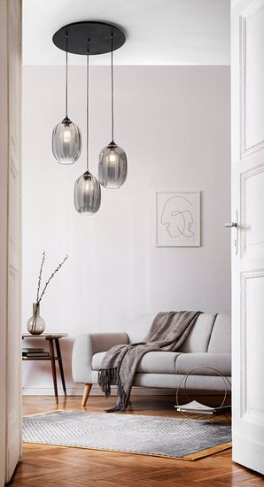 Fabas Luce Pendelleuchte Infinity E27 Ø550mm Grau