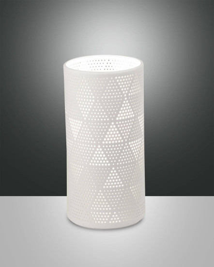 Fabas Luce Tischleuchte Micol E27 Ø100mm Weiß