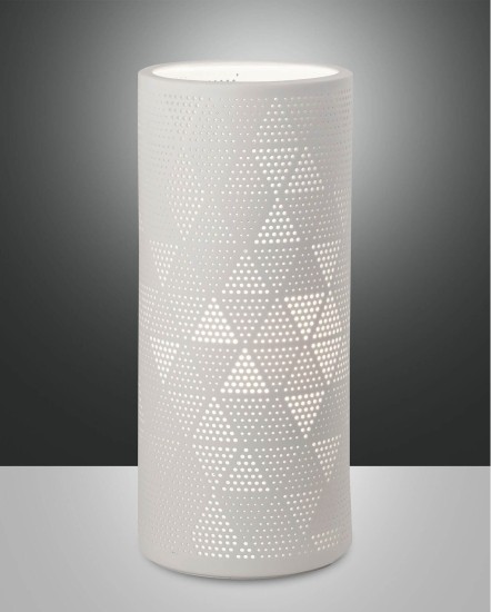 Fabas Luce Tischleuchte Micol E27 Ø120mm Weiß