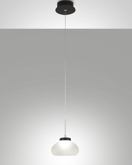 Fabas Luce LED Pendelleuchte Arabella 8W dimmbar Smartluce 3000K warmweiss Weiß Metall Glas Ø16cm