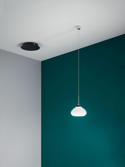 Fabas Luce LED Pendelleuchte Arabella 8W dimmbar Smartluce 3000K warmweiss Weiß Metall Glas Ø16cm