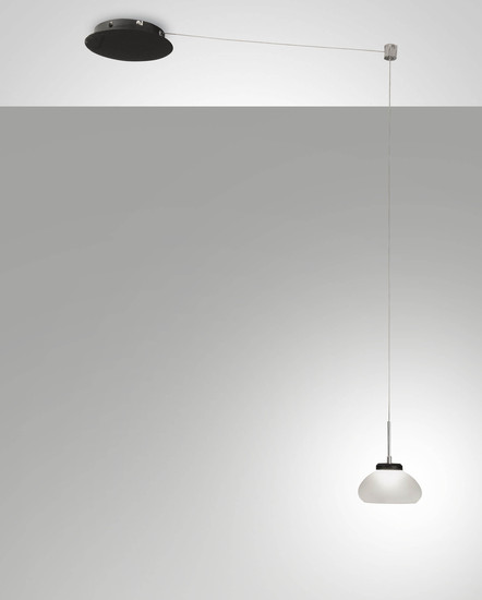 Fabas Luce LED Pendelleuchte Arabella 8W dimmbar Smartluce 3000K warmweiss Weiß Metall Glas Ø20cm