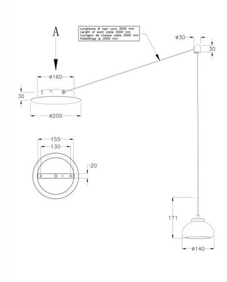 Fabas Luce LED Pendelleuchte Arabella 8W dimmbar Smartluce 3000K warmweiss Grau transparent Metall Glas Ø20cm
