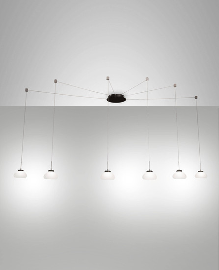 Fabas Luce LED Pendelleuchte Arabella 48W dimmbar Smartluce 3000K warmweiss Weiß Metall Glas