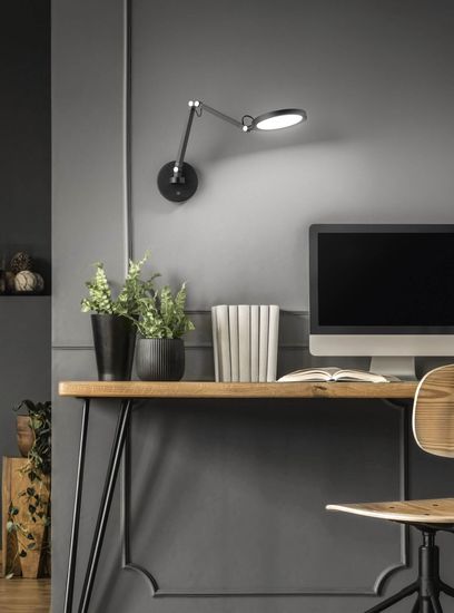 Fabas Luce LED Wandleuchte Regina 640x450mm 9W steuerbare Lichtfarbe Schwarz dimmbar