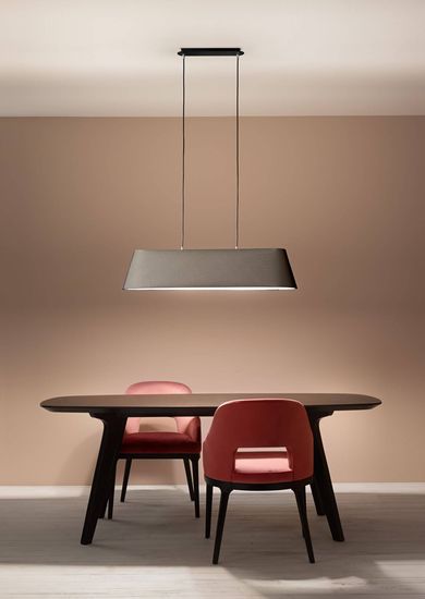 Fabas Luce Pendelleuchte Allegra E27 2000x230mm Schwarz, made in Italy