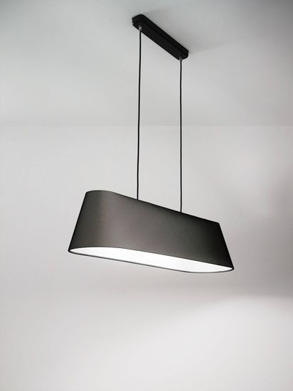 Fabas Luce Pendelleuchte Allegra E27 2000x230mm Schwarz, made in Italy