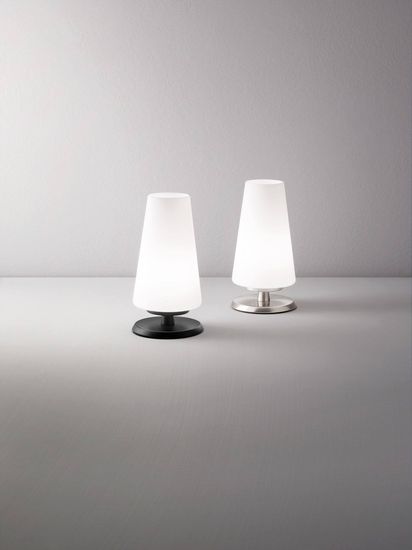 Fabas Luce Tischleuchte Milady G9 Ø110mm Warmweiß Schwarz dimmbar