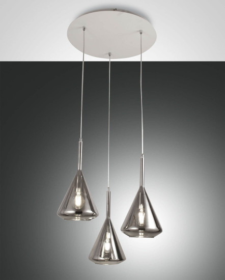 Fabas Luce Pendelleuchte Tris E27 Ø520mm Grau