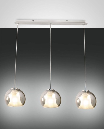 Fabas Luce Pendelleuchte Bretagna E27 2000x830mm Weiß Fumé