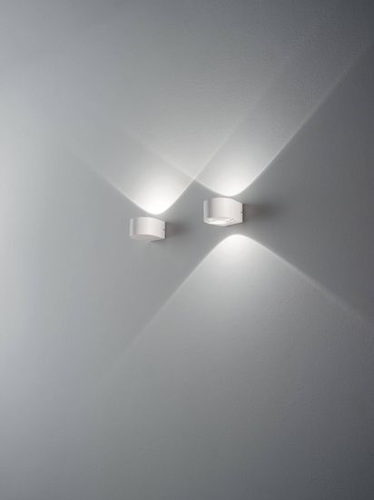 Fabas Luce LED Außen-Wandleuchte Lao 70x120mm 12W Warmweiß IP65 Weiß