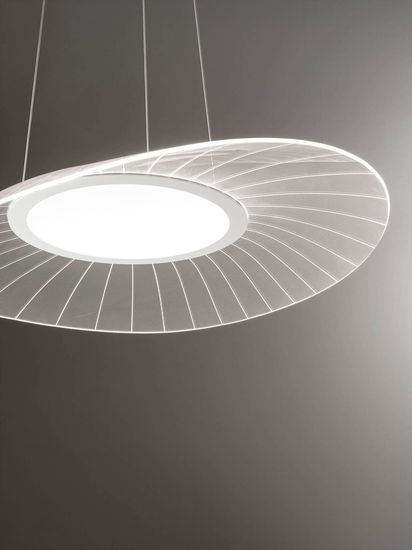 Fabas Luce LED Pendelleuchte Vela 2000x430mm 24W Warmweiß Weiß dimmbar