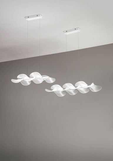 Fabas Luce LED Pendelleuchte Sylvie 2000x370mm 40W Warmweiß Weiß dimmbar