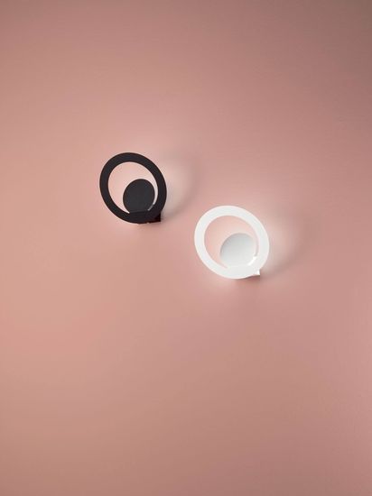 Fabas Luce LED Wandleuchte Hector Ø220mm 15W Warmweiß Schwarz dimmbar