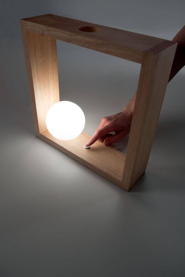 Fabas Luce LED Tischleuchte Kark 300x80mm 5W Warmweiß Eichenholz dimmbar