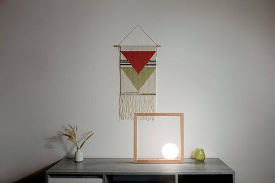 Fabas Luce LED Tischleuchte Kark 300x80mm 5W Warmweiß Eichenholz dimmbar