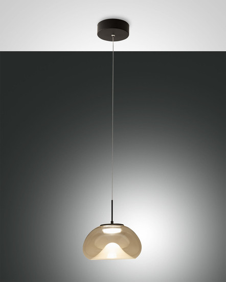 Fabas Luce Brena LED Pendelleuchte 10W dimmbar steuerbare Lichtfarbe Cognac 3755-41-365