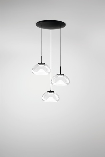 Fabas Luce Brena LED Pendelleuchte 30W dimmbar steuerbare Lichtfarbe Transparent 3755-47-241