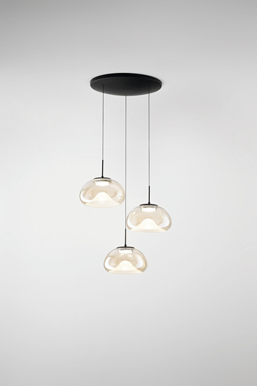 Fabas Luce Brena LED Pendelleuchte 30W dimmbar steuerbare Lichtfarbe Cognac 3755-47-365