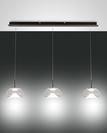 Fabas Luce Brena LED Pendelleuchte 30W dimmbar steuerbare Lichtfarbe Transparent 3755-48-241
