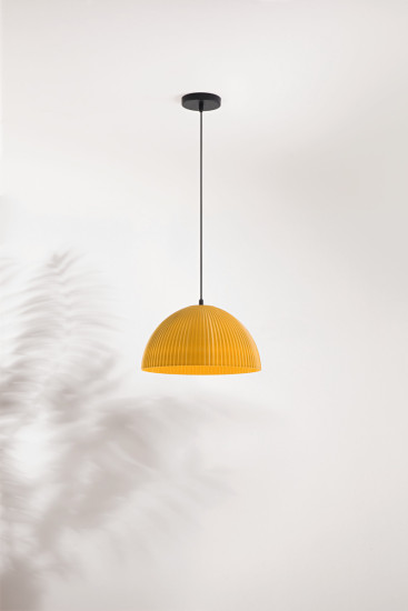 Fabas Luce Carola E27 Pendelleuchte Senffarbe 3757-40-367