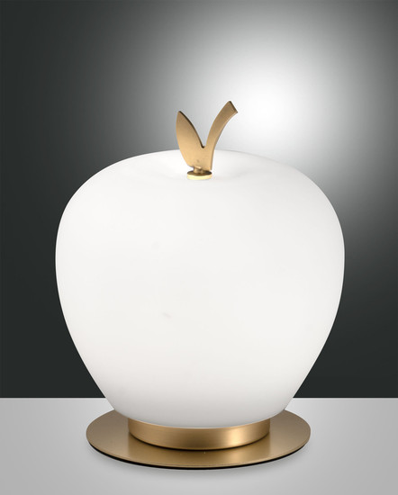 Fabas Luce Wendy LED Tischleuchte 8W dimmbar warmweiß Weiss / Messing satiniert 3762-30-102