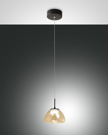 Fabas Luce Lucille LED Pendelleuchte 8W dimmbar steuerbare Lichtfarbe Cognac 3764-41-365