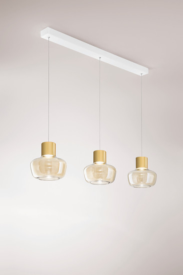 Fabas Luce Kino LED Pendelleuchte 36W dimmbar warmweiß Cognac 3767-48-365