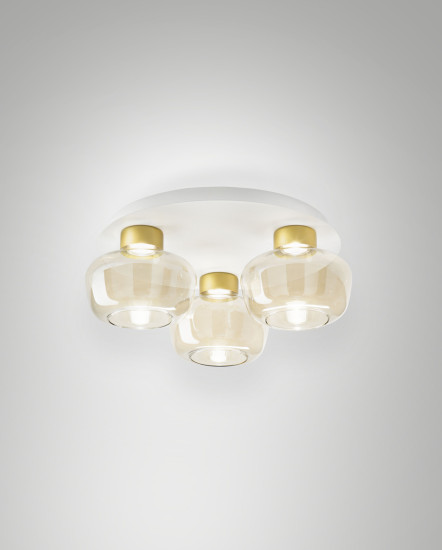 Fabas Luce Kino LED Deckenleuchte 36W dimmbar warmweiß Cognac 3767-65-365