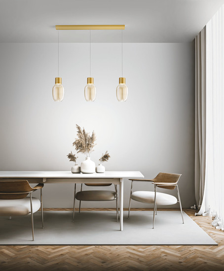 Fabas Luce Lapo LED Pendelleuchte 36W dimmbar warmweiß Cognac 3768-48-365