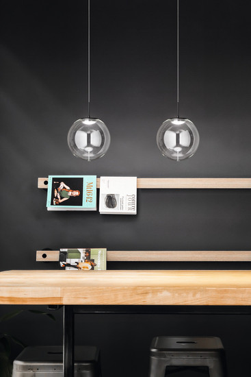 Fabas Luce Ariel LED Pendelleuchte 14W dimmbar steuerbare Lichtfarbe Transparent/Tropfen 3770-45-372