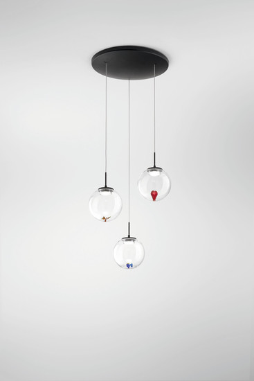 Fabas Luce Ariel LED Pendelleuchte 21W dimmbar steuerbare Lichtfarbe Transparent/gemischt 3770-47-373