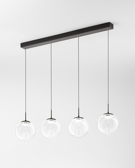 Fabas Luce Ariel LED Pendelleuchte 28W dimmbar steuerbare Lichtfarbe Transparent/Tropfen 3770-48-372