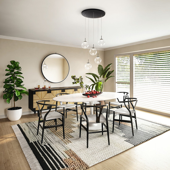 Fabas Luce Ariel LED Pendelleuchte 35W dimmbar steuerbare Lichtfarbe Transparent/Tropfen 3770-49-372