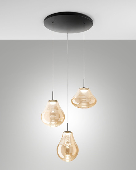 Fabas Luce Deva LED Pendelleuchte 42W dimmbar steuerbare Lichtfarbe Amber 3774-47-125