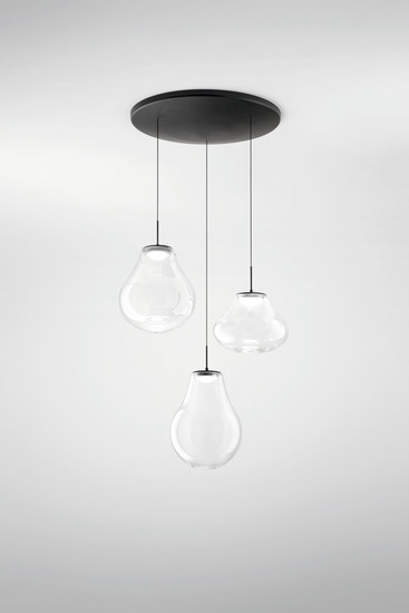 Fabas Luce Deva LED Pendelleuchte 42W dimmbar steuerbare Lichtfarbe Transparent 3774-47-241