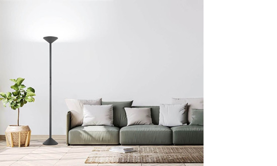 Fabas Luce LED Stehleuchte Tratto 50W dimmbar 2700/3200/4000K CCT warm-/neutralweiss Anthrazit Metall 176cm