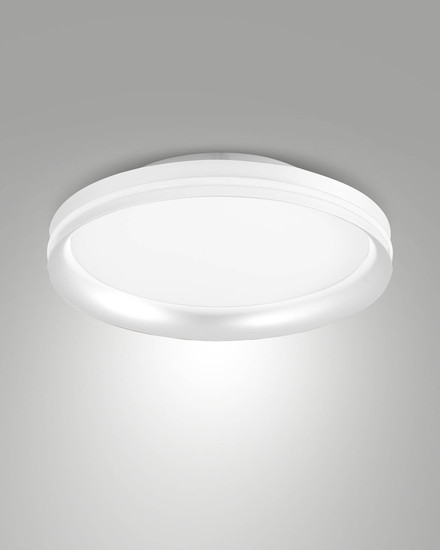 Fabas Luce LED Deckenleuchte Isy 42W dimmbar 2700/3200/4000K CCT warm-/neutralweiss Weiß Metall Ø35cm