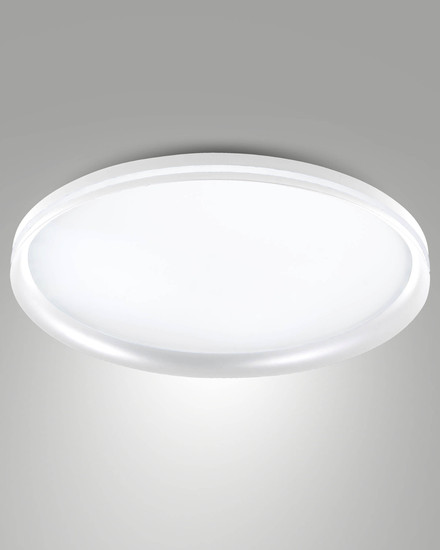 Fabas Luce LED Deckenleuchte Isy 64W dimmbar 2700/3200/4000K CCT warm-/neutralweiss Weiß Metall Ø55cm