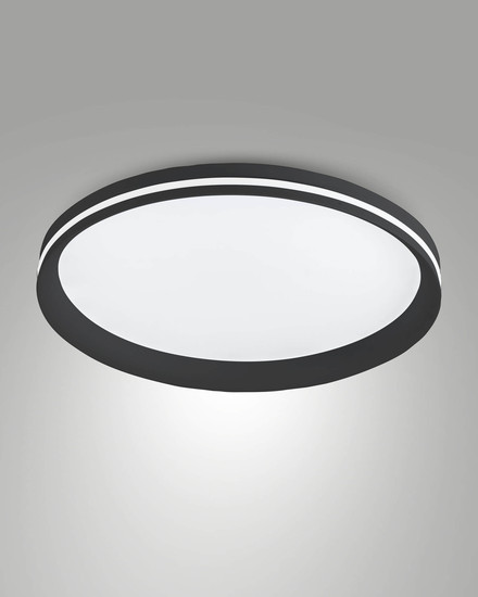 Fabas Luce LED Deckenleuchte Isy 52W dimmbar 2700/3200/4000K CCT warm-/neutralweiss Schwarz Metall Ø45cm