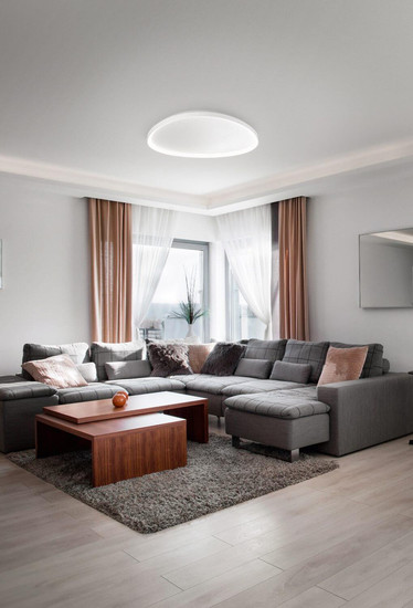 Fabas Luce LED Deckenleuchte Quirk 75W dimmbar 2700/3200/4000K CCT warm-/neutralweiss Weiß Metall Ø80cm