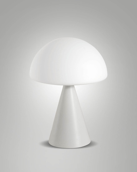 Fabas Luce LED Tischleuchte Blip 7W dimmbar 2700/3000/4000K CCT warm-/neutralweiss Weiß Metall Glas Ø20cm