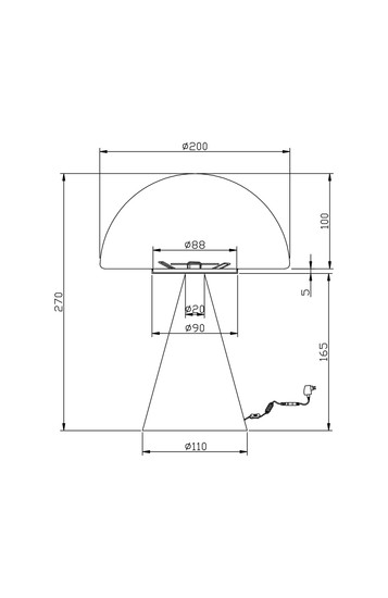 Fabas Luce LED Tischleuchte Blip 7W dimmbar 2700/3000/4000K CCT warm-/neutralweiss Ziegelrot Metall Glas Ø20cm