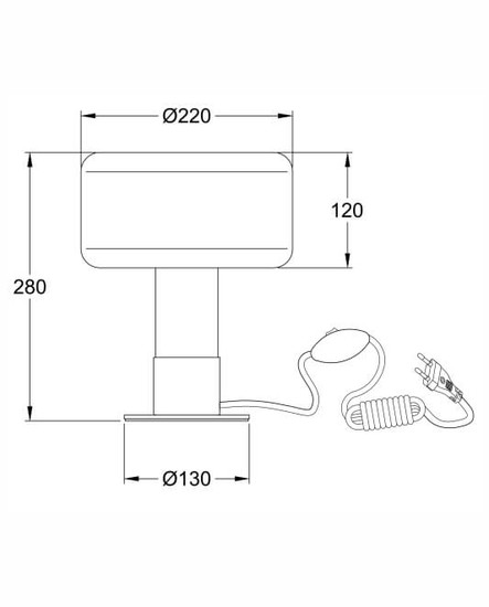 Fabas Luce Tischleuchte Flick E14 dimmbar Grau transparent Metall Glas Ø22cm