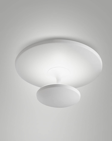 Fabas Luce LED Deckenleuchte Conrad 36W dimmbar 3000K warmweiss Weiß Metall Ø50cm