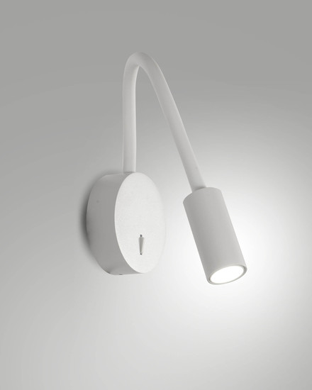Fabas Luce LED Wandleuchte Flux 3,1W 3000K warmweiss Weiß Metall Ø9cm