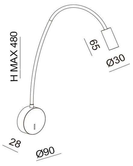 Fabas Luce LED Wandleuchte Flux 3,1W 3000K warmweiss Weiß Metall Ø9cm