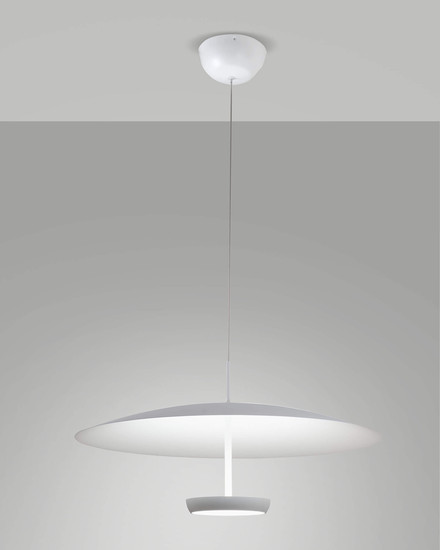 Fabas Luce LED Pendelleuchte Yuko 40W dimmbar 3000K warmweiss Weiß Metall Ø60cm