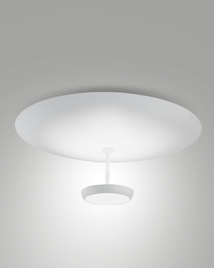 Fabas Luce LED Deckenleuchte Yuko 40W dimmbar 3000K warmweiss Weiß Metall Ø60cm
