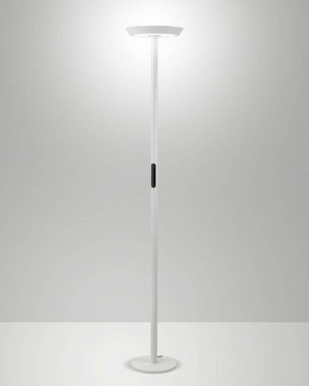 Fabas Luce LED Stehleuchte Fizz 60W dimmbar 2700/3200/4000K CCT warm-/neutralweiss Weiß Metall 179cm